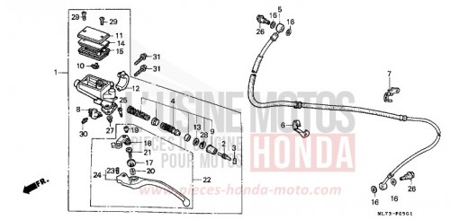 CLUTCH MASTER CYLINDER (2) VFR750FH de 1987